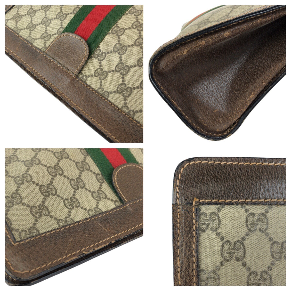 25326
GUCCI グッチ オールドグッチ シェリーライン ベージュ ブラウン GGスプリームキャンバス クラッチバッグ セカンドバッグ メンズ AB14