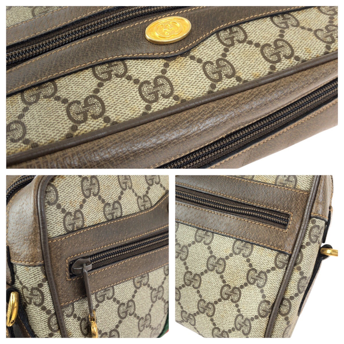 25327
GUCCI グッチ ヴィンテージ オールドグッチ シェリーライン ベージュ ブラウン ゴールド金具 GGスプリームキャンバス 75 02 004 ショルダーバッグ レディース AB30
