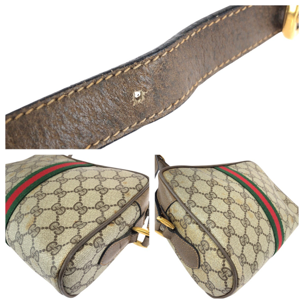 25327
GUCCI グッチ ヴィンテージ オールドグッチ シェリーライン ベージュ ブラウン ゴールド金具 GGスプリームキャンバス 75 02 004 ショルダーバッグ レディース AB30