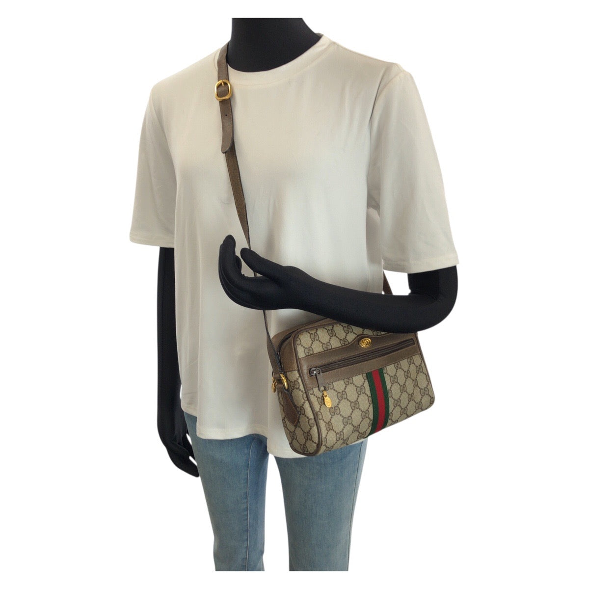 25327
GUCCI グッチ ヴィンテージ オールドグッチ シェリーライン ベージュ ブラウン ゴールド金具 GGスプリームキャンバス 75 02 004 ショルダーバッグ レディース AB30