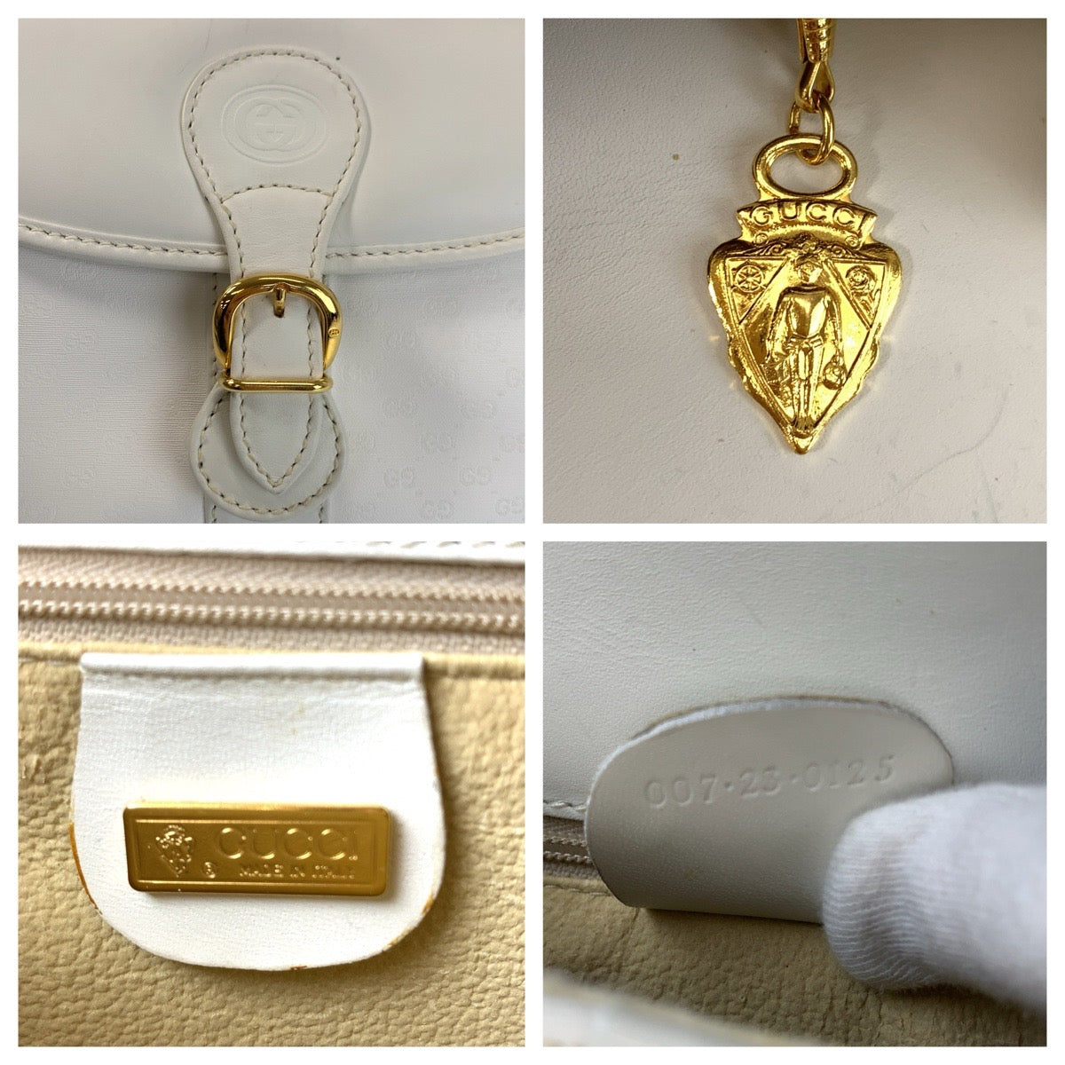 25328
GUCCI グッチ インターロッキング マイクロGG ホワイト ゴールド金具 GGスプリームキャンバス / レザー 007 23 0125 ショルダーバッグ ポシェット レディース AB30