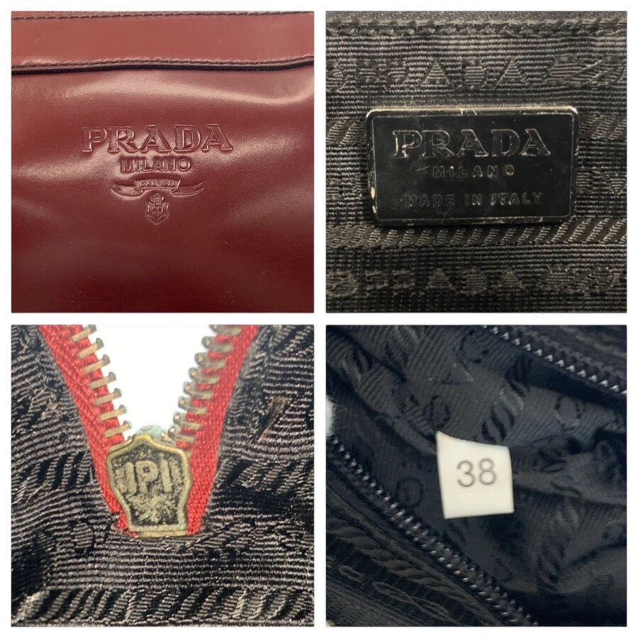 25334
PRADA プラダ ワインレッド ブラック パテントレザー ショルダーバッグ レディース ABP36