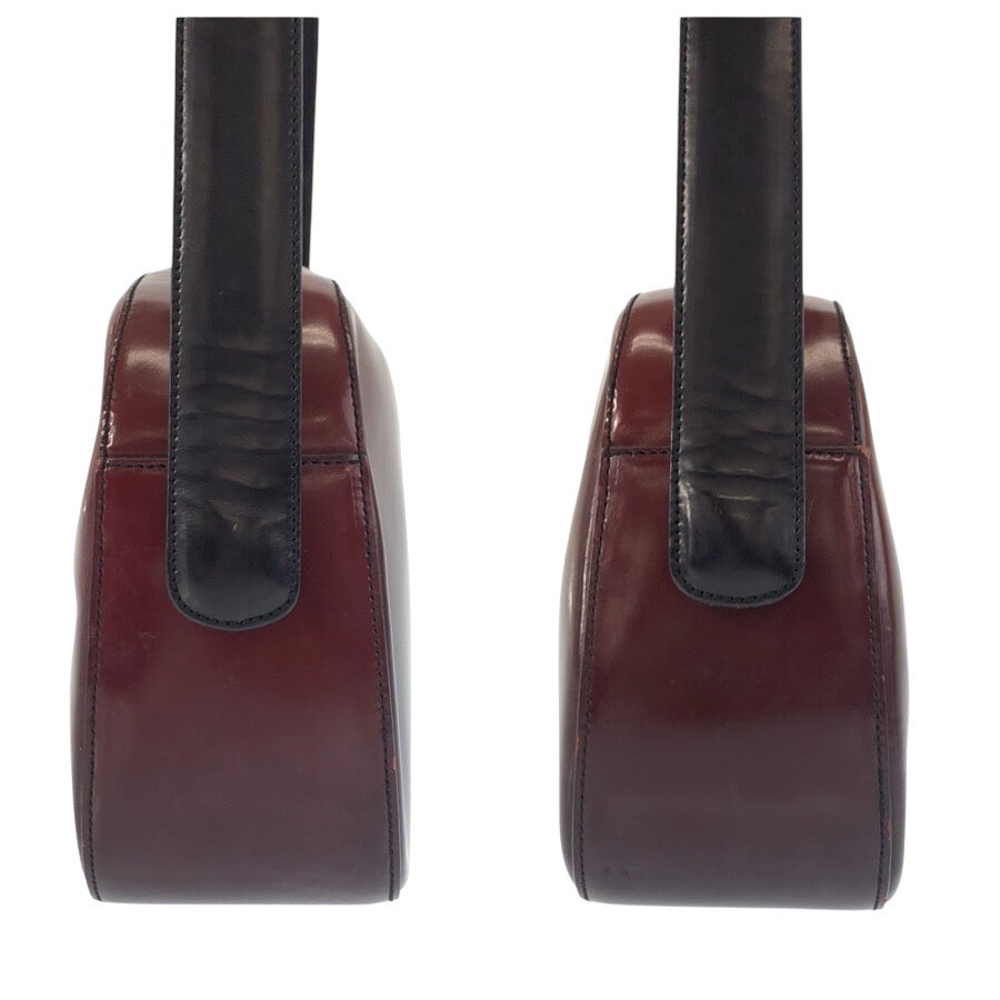 25334
PRADA プラダ ワインレッド ブラック パテントレザー ショルダーバッグ レディース ABP36