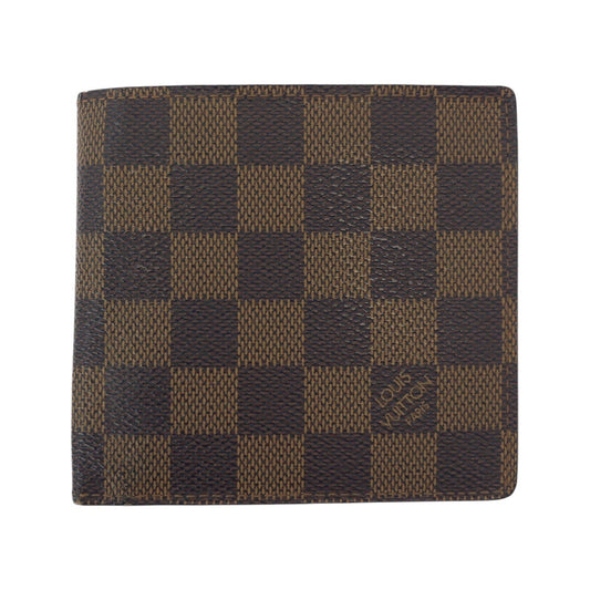 25336
LOUIS VUITTON ルイヴィトン ダミエ ポルトフォイユ･マルコ ブラウン ダークブラウン ゴールド金具 PVC N61675 折財布 コンパクトウォレット メンズ AB28