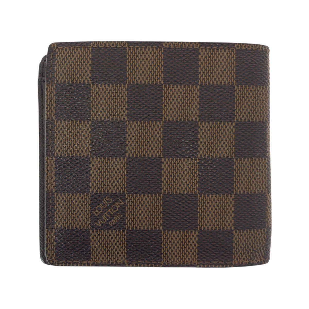 25336
LOUIS VUITTON ルイヴィトン ダミエ ポルトフォイユ･マルコ ブラウン ダークブラウン ゴールド金具 PVC N61675 折財布 コンパクトウォレット メンズ AB28