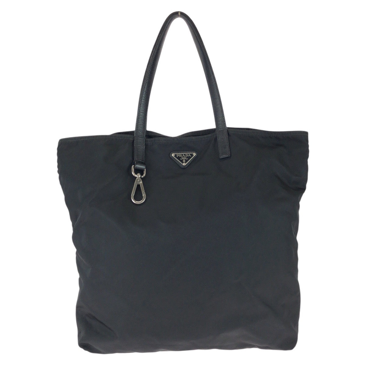 25338
PRADA プラダ テスート サフィアーノ 三角ロゴプレート ブラック 黒 シルバー金具 ナイロン / レザー トートバッグ ショルダーバッグ レディース ABP35
