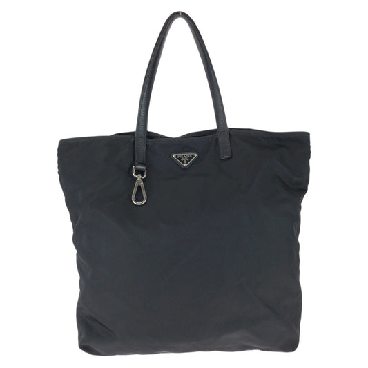 25338
PRADA プラダ テスート サフィアーノ 三角ロゴプレート ブラック 黒 シルバー金具 ナイロン / レザー トートバッグ ショルダーバッグ レディース ABP35