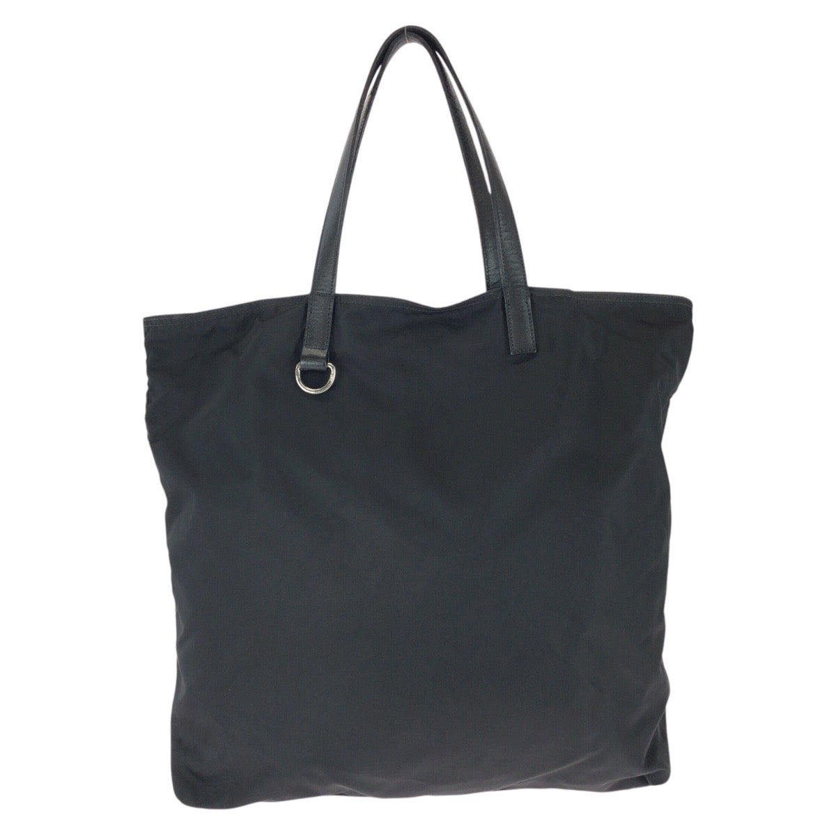 25338
PRADA プラダ テスート サフィアーノ 三角ロゴプレート ブラック 黒 シルバー金具 ナイロン / レザー トートバッグ ショルダーバッグ レディース ABP35