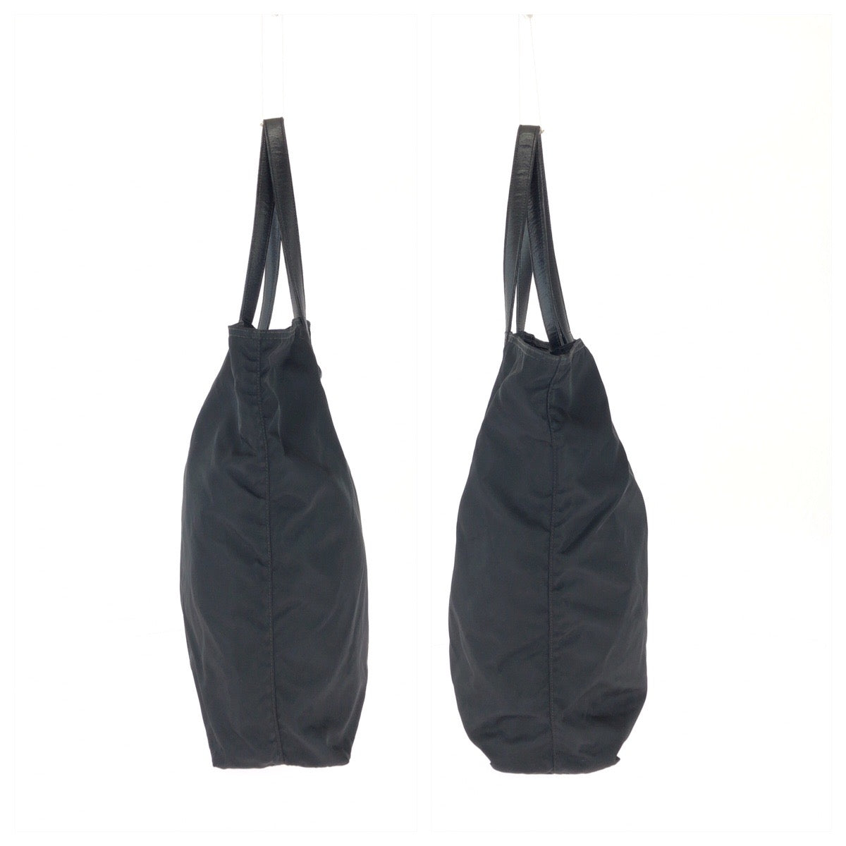 25338
PRADA プラダ テスート サフィアーノ 三角ロゴプレート ブラック 黒 シルバー金具 ナイロン / レザー トートバッグ ショルダーバッグ レディース ABP35