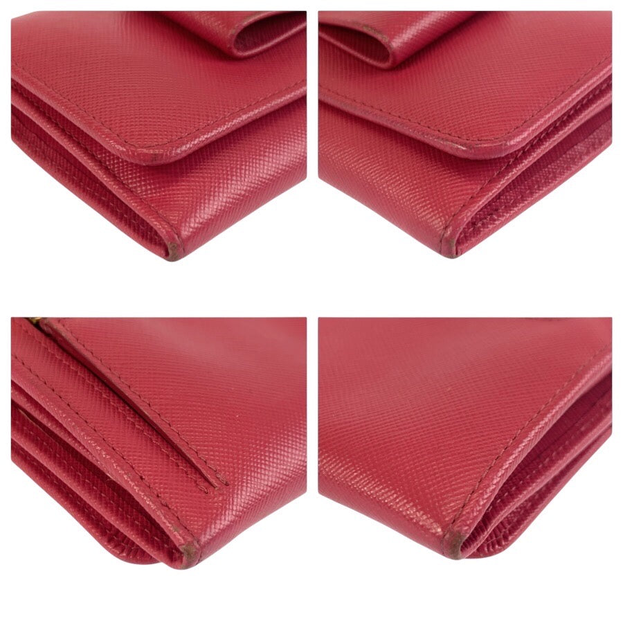 25340
PRADA プラダ サフィアーノ リボン ピンク ゴールド金具 レザー 長財布 ロングウォレット レディース AB16