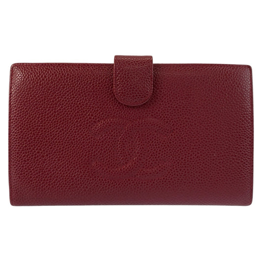 25341
CHANEL シャネル ヴィンテージ ココマーク ワインレッド ゴールド金具 レザー 長財布 ロングウォレット レディース ABP42