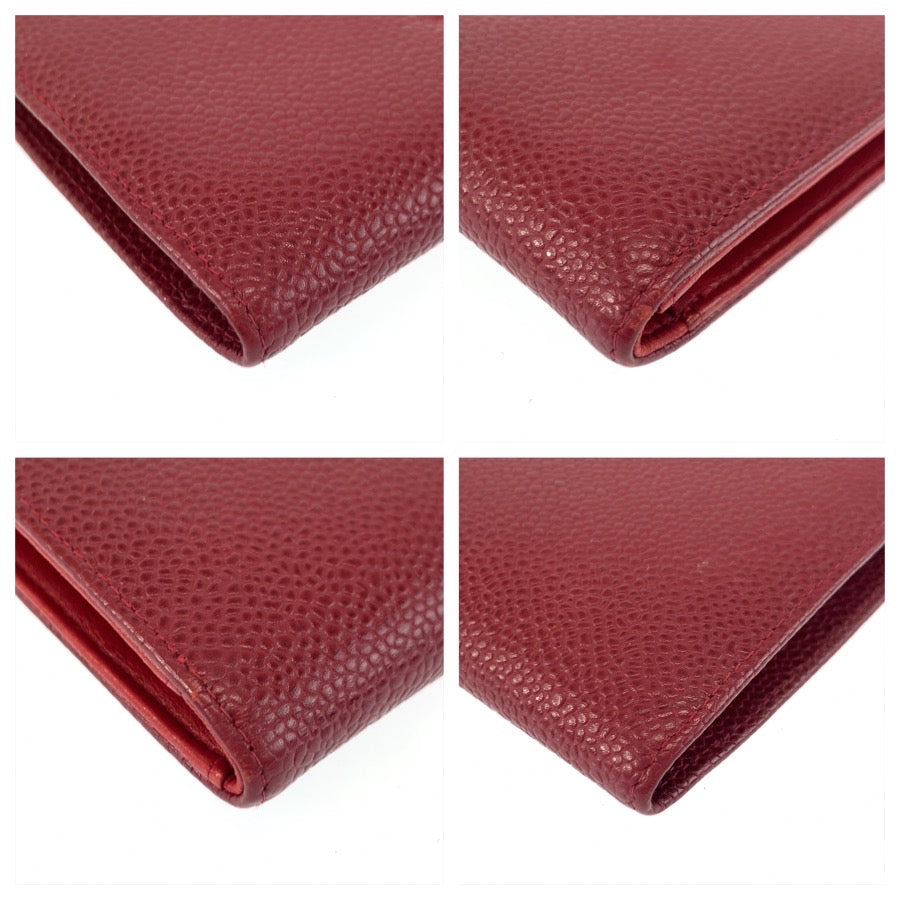 25341
CHANEL シャネル ヴィンテージ ココマーク ワインレッド ゴールド金具 レザー 長財布 ロングウォレット レディース ABP42
