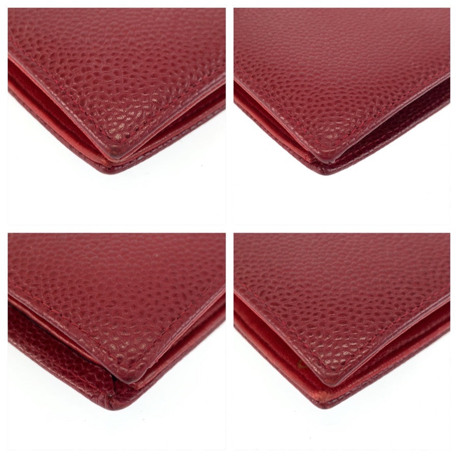 25341
CHANEL シャネル ヴィンテージ ココマーク ワインレッド ゴールド金具 レザー 長財布 ロングウォレット レディース ABP42