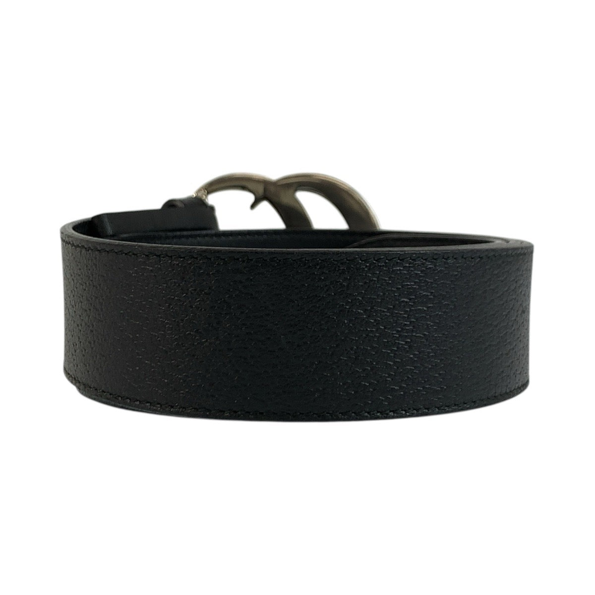 25343
GUCCI グッチ GGマーモント 95cm/38インチ ブラック 黒 シルバー金具 レザー 406831 ベルト メンズ ABP35