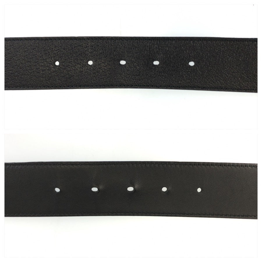 25343
GUCCI グッチ GGマーモント 95cm/38インチ ブラック 黒 シルバー金具 レザー 406831 ベルト メンズ ABP35