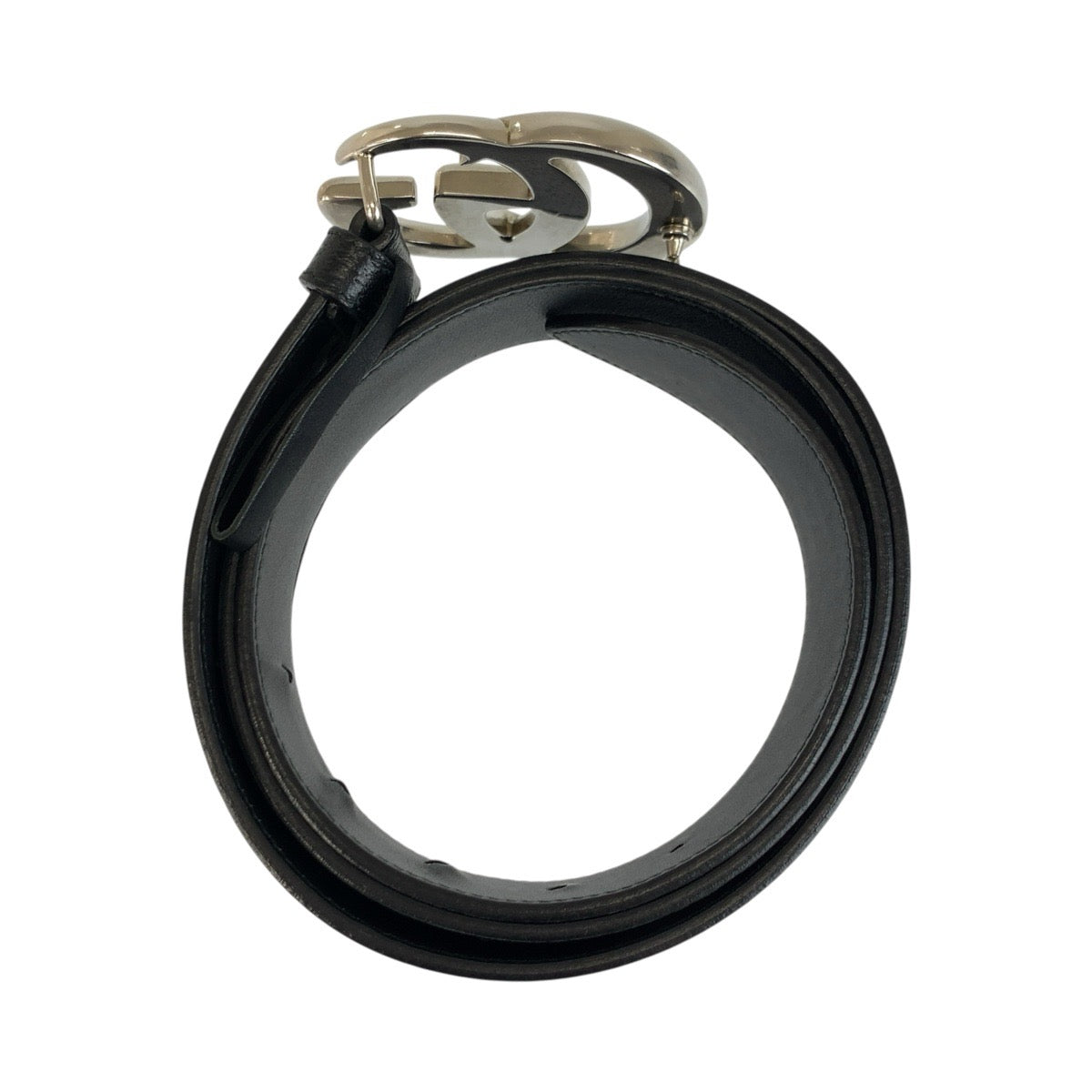 25343
GUCCI グッチ GGマーモント 95cm/38インチ ブラック 黒 シルバー金具 レザー 406831 ベルト メンズ ABP35