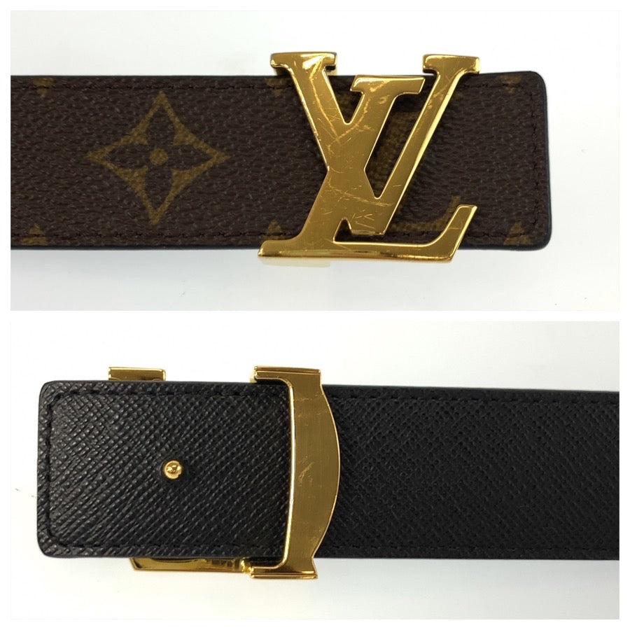 25344
LOUIS VUITTON ルイヴィトン モノグラム サンチュール LVイニシャル 85cm/34インチ ブラウン ブラック ゴールド金具 PVC / レザー M9453 ベルト リバーシブルベルト メンズ A37