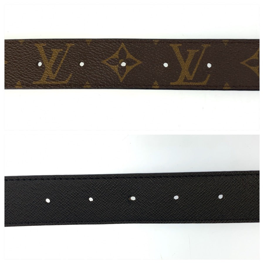 25344
LOUIS VUITTON ルイヴィトン モノグラム サンチュール LVイニシャル 85cm/34インチ ブラウン ブラック ゴールド金具 PVC / レザー M9453 ベルト リバーシブルベルト メンズ A37