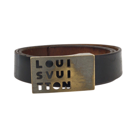 25345
LOUIS VUITTON ルイヴィトン サンチュール LST 80cm/32インチ ブラウン ゴールド金具 レザー M6809V ベルト 男女兼用 レディース AB14