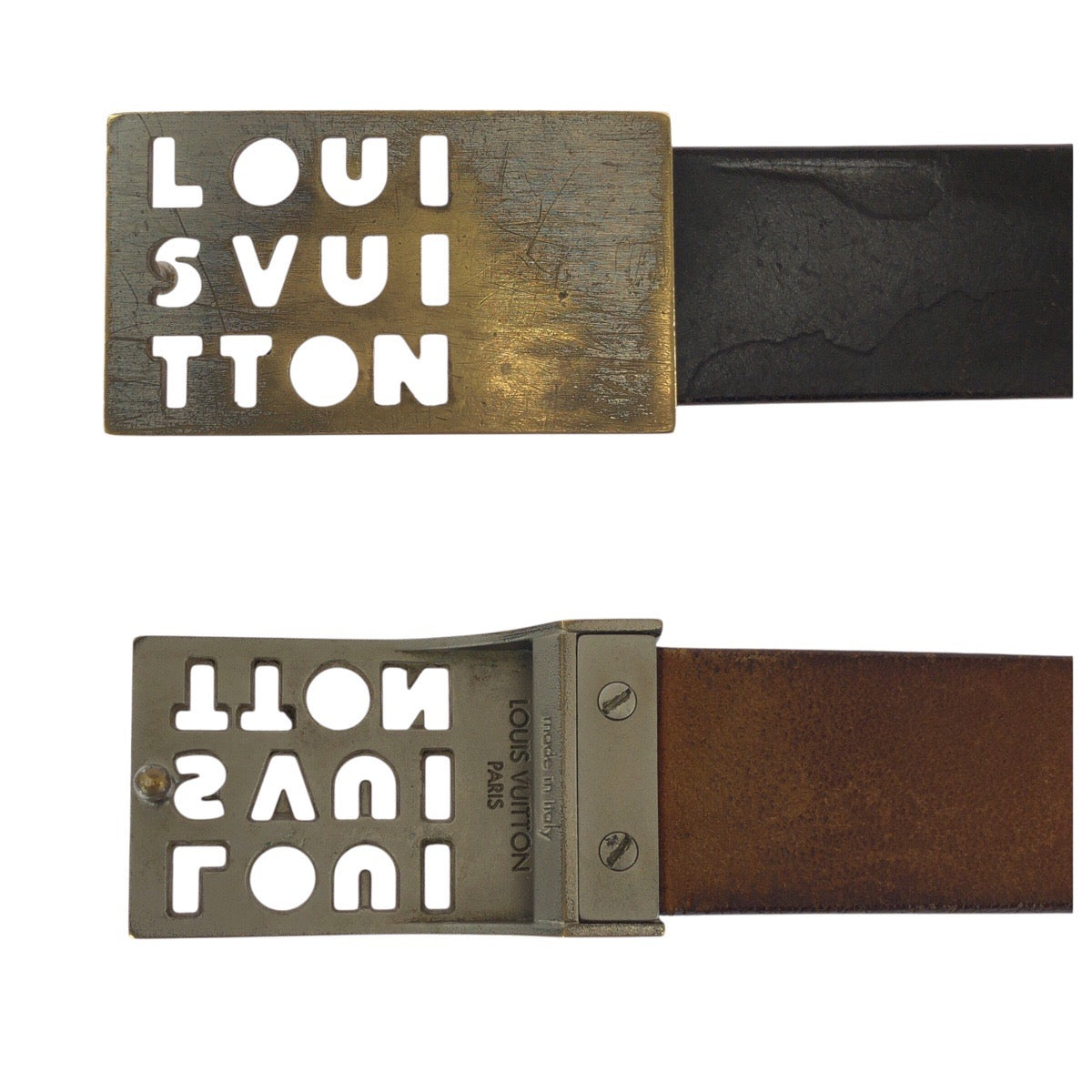 25345
LOUIS VUITTON ルイヴィトン サンチュール LST 80cm/32インチ ブラウン ゴールド金具 レザー M6809V ベルト 男女兼用 レディース AB14