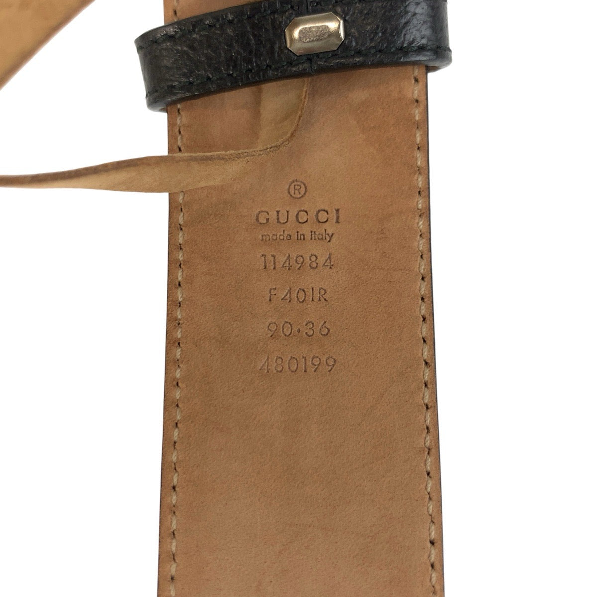 25346
GUCCI グッチ インターロッキング 90cm/36インチ ブラック 黒 GGキャンバス / レザー 480199 ベルト メンズ A37