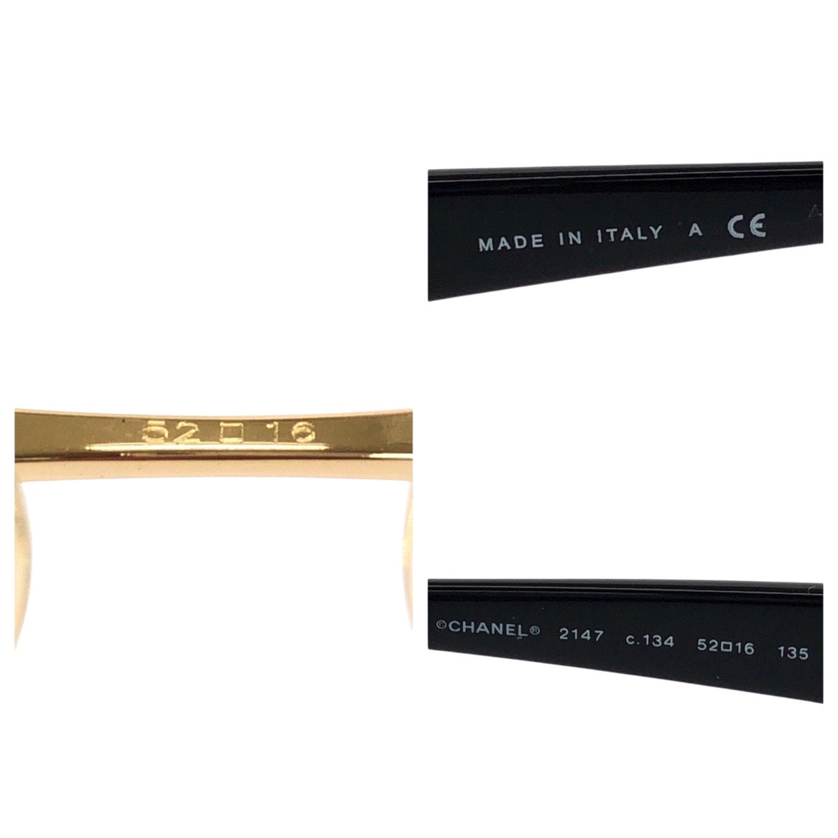 25347
CHANEL シャネル ココマーク ゴールド ブラック プラスチック / メタル 2147 メガネ メガネフレームのみ レディース ABP15
