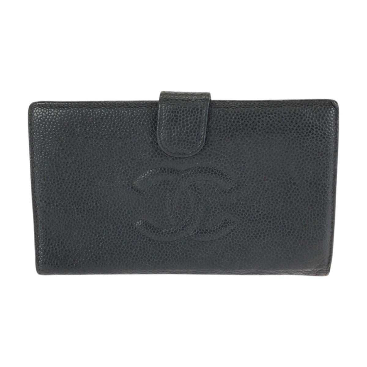 25348
CHANEL シャネル ヴィンテージ ココマーク ブラック 黒 ゴールド金具 キャビアスキン 長財布 ロングウォレット レディース AB23