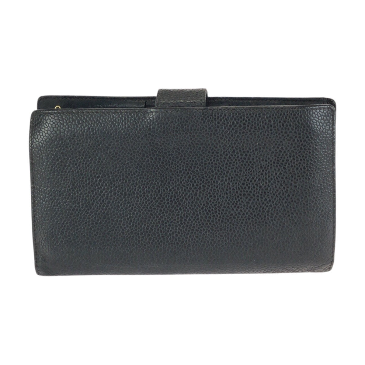 25348
CHANEL シャネル ヴィンテージ ココマーク ブラック 黒 ゴールド金具 キャビアスキン 長財布 ロングウォレット レディース AB23