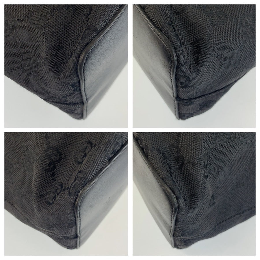 25352
GUCCI グッチ ブラック 黒 ゴールド金具 GGキャンバス / レザー 90644 巾着ショルダーバッグ レディース ABP36