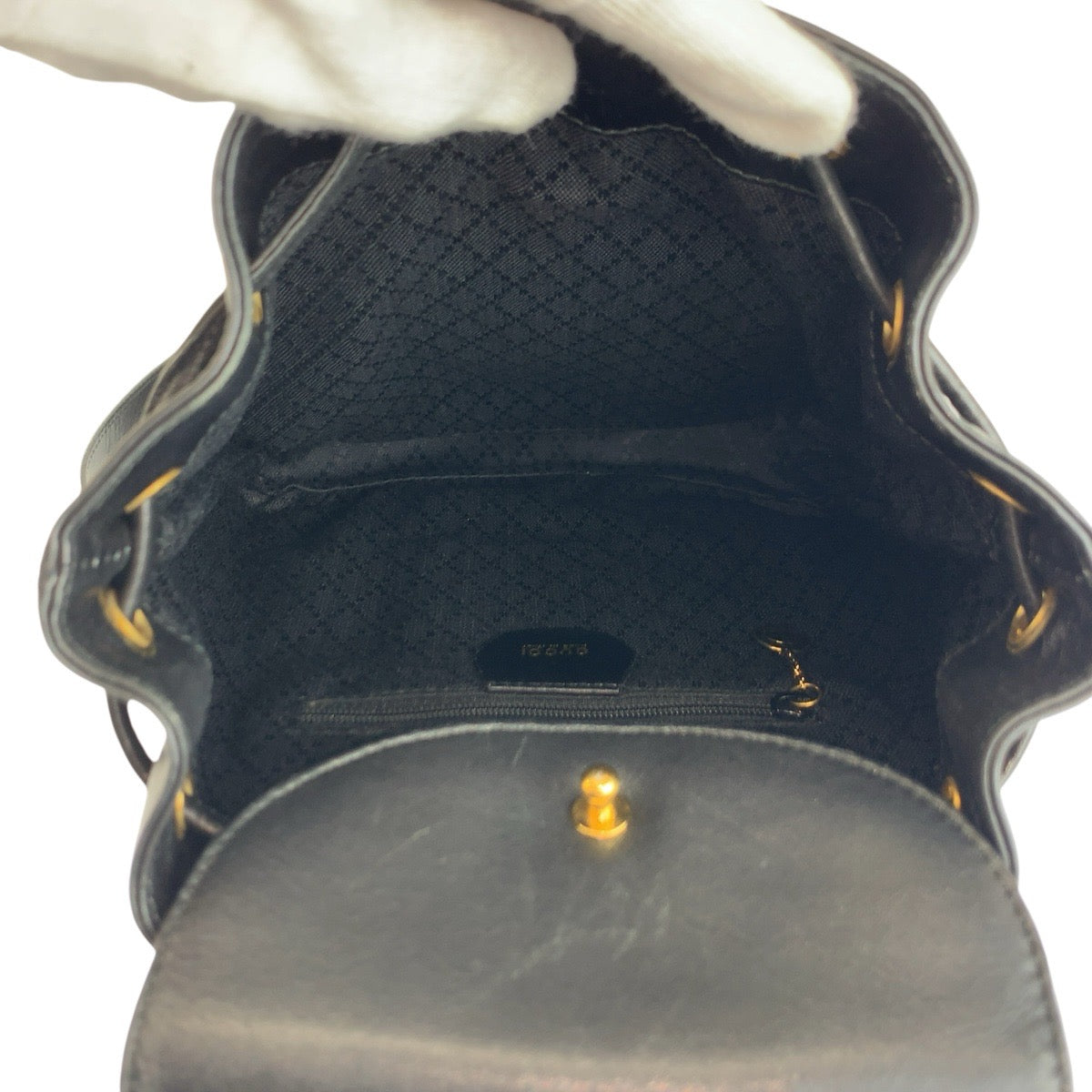 25353
GUCCI グッチ ヴィンテージ バンブー ブラック 黒 ゴールド金具 レザー 003 1703 リュックサック バックパック レディース ABP36