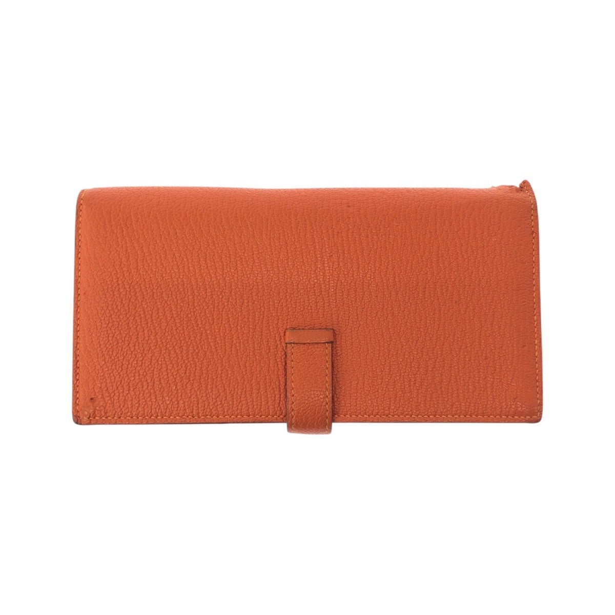 25355
HERMES エルメス ベアンスフレ オレンジ シルバー金具 ヴォーエプソン 長財布 ロングウォレット X刻印 レディース B20