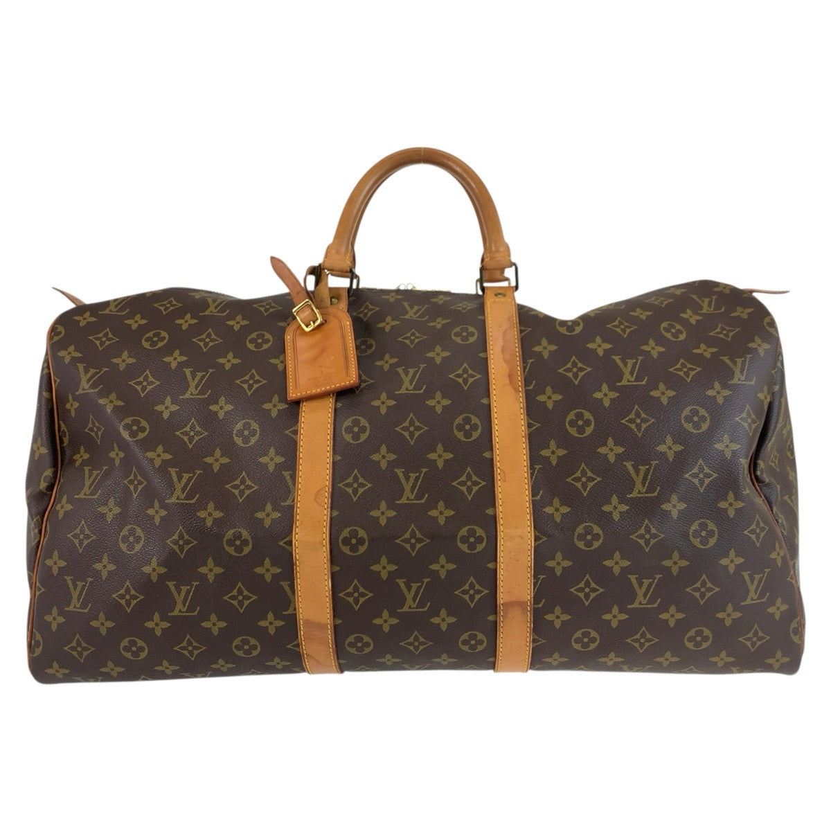 25357
LOUIS VUITTON ルイヴィトン モノグラム キーポル55 ブラウン ゴールド金具 PVC / レザー M41424 ボストンバッグ 男女兼用 レディース AB58