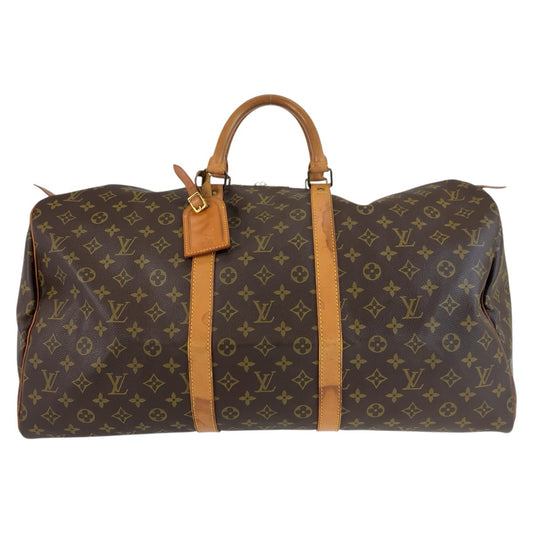 25357
LOUIS VUITTON ルイヴィトン モノグラム キーポル55 ブラウン ゴールド金具 PVC / レザー M41424 ボストンバッグ 男女兼用 レディース AB58