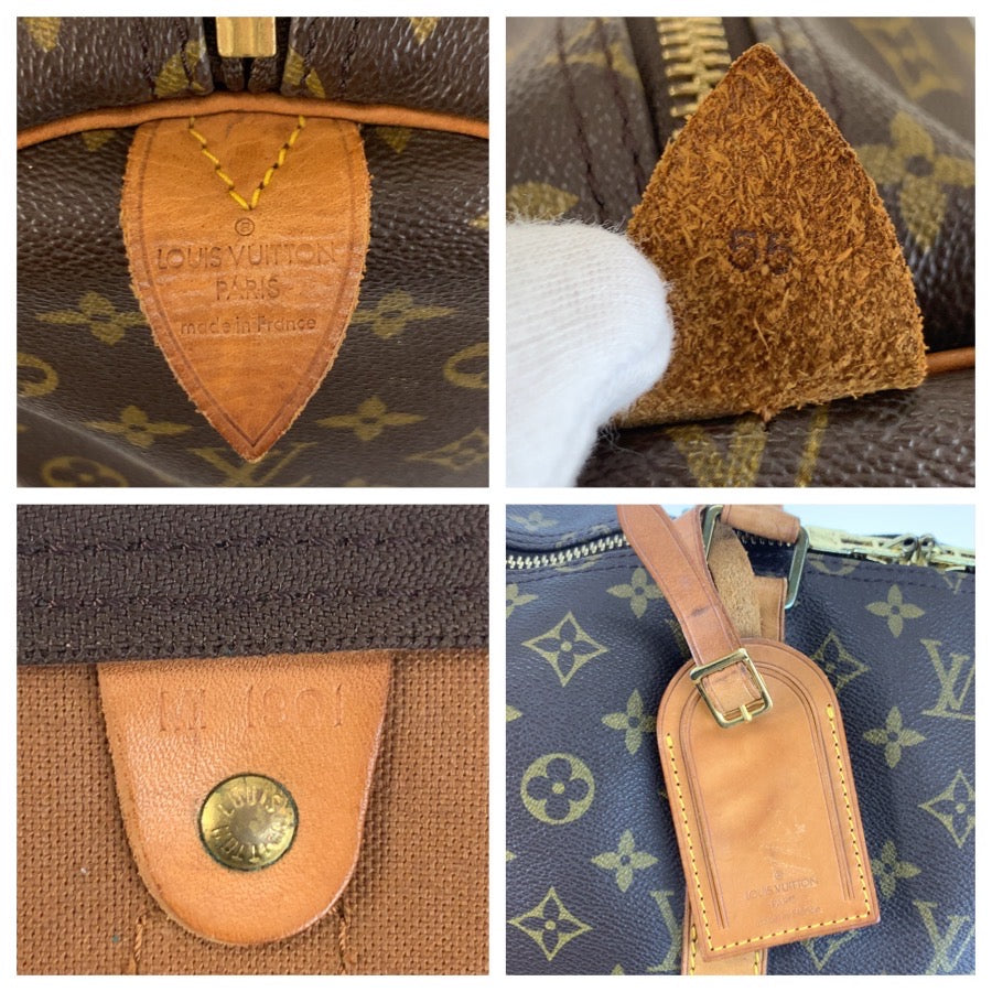 25357
LOUIS VUITTON ルイヴィトン モノグラム キーポル55 ブラウン ゴールド金具 PVC / レザー M41424 ボストンバッグ 男女兼用 レディース AB58