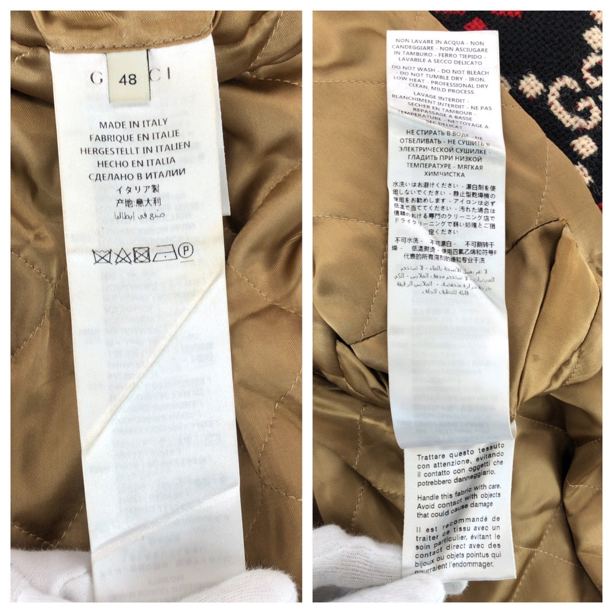 25359
GUCCI グッチ マクロGGダイヤモンドウール サイズ48 ブラック レッド ホワイト ウール 546330 Z507M ウールジャケット ジップジャケット メンズ A90