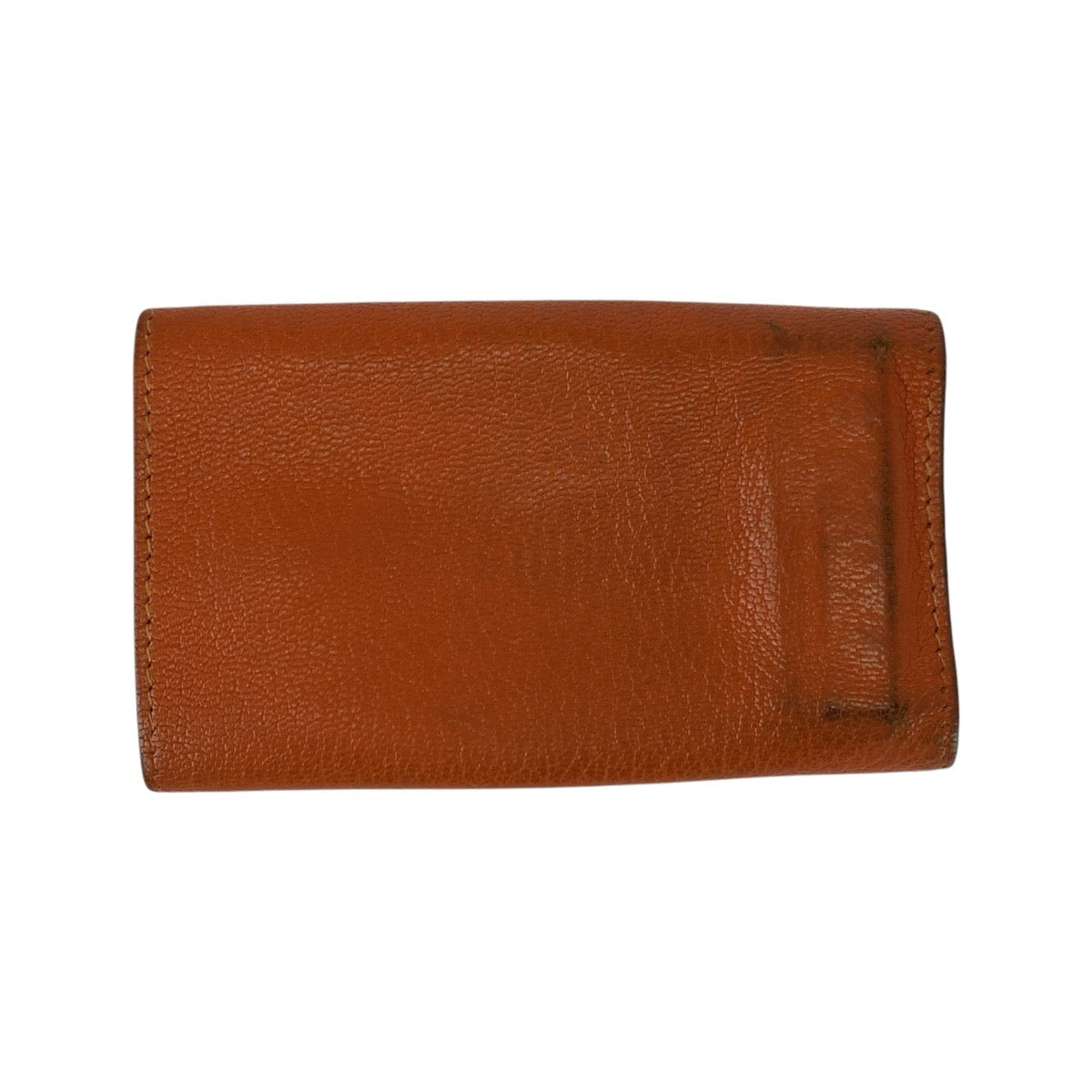 25364
HERMES エルメス セリエ エテュイクレ4 オレンジ シルバー金具 レザー キーケース 4連 □D刻印 レディース AB8
