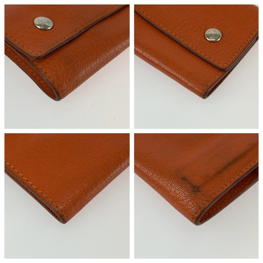 25364
HERMES エルメス セリエ エテュイクレ4 オレンジ シルバー金具 レザー キーケース 4連 □D刻印 レディース AB8