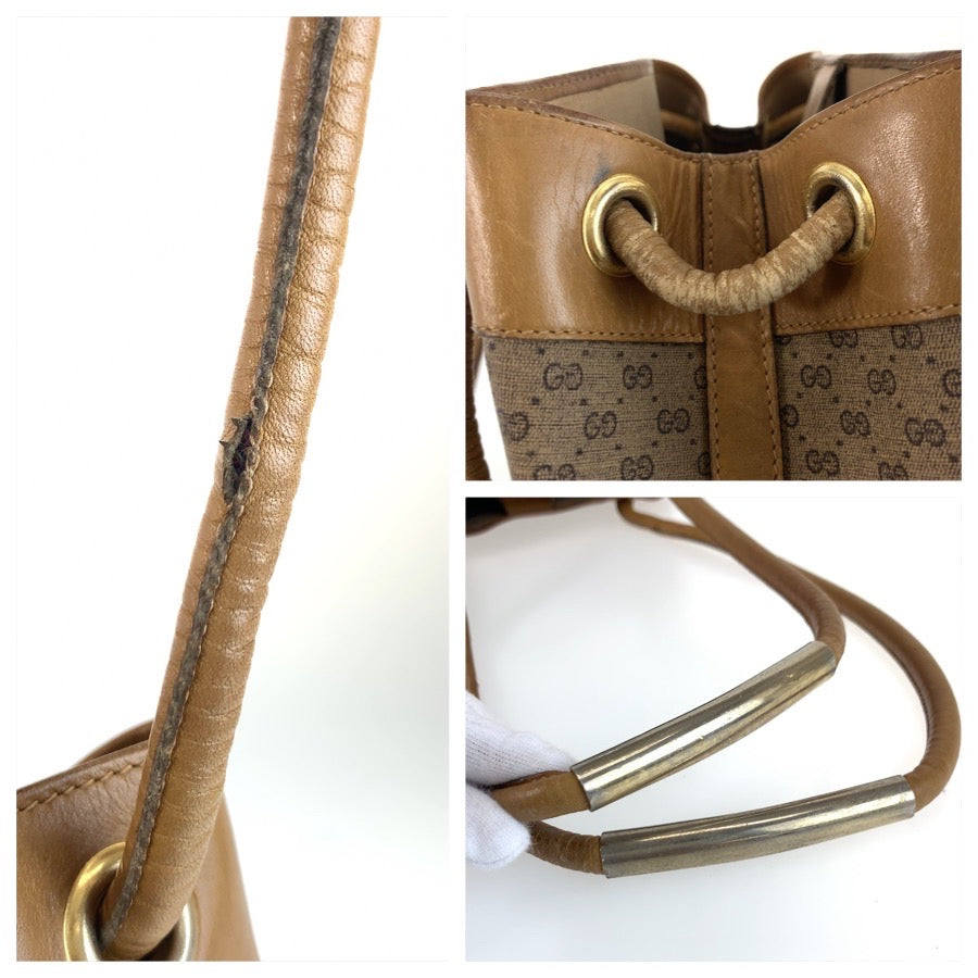 25366
GUCCI グッチ ヴィンテージ マイクロGG ベージュ ブラウン ゴールド金具 GGスプリームキャンバス 001 20 3753 ショルダーバッグ レディース AB14