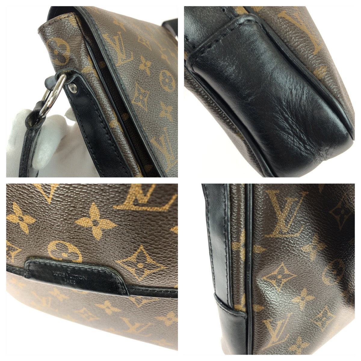 25380
LOUIS VUITTON ルイヴィトン モノグラム マカサー バスMM ブラウン ダークブラウン シルバー金具 PVC M56715 ショルダーバッグ メッセンジャーバッグ メンズ AB80