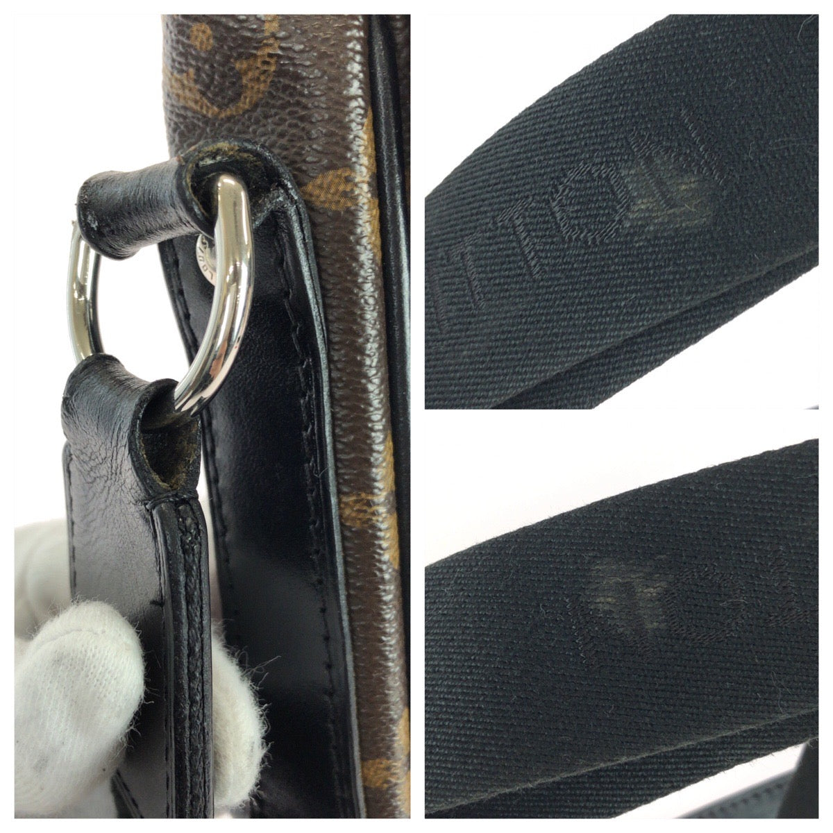 25380
LOUIS VUITTON ルイヴィトン モノグラム マカサー バスMM ブラウン ダークブラウン シルバー金具 PVC M56715 ショルダーバッグ メッセンジャーバッグ メンズ AB80
