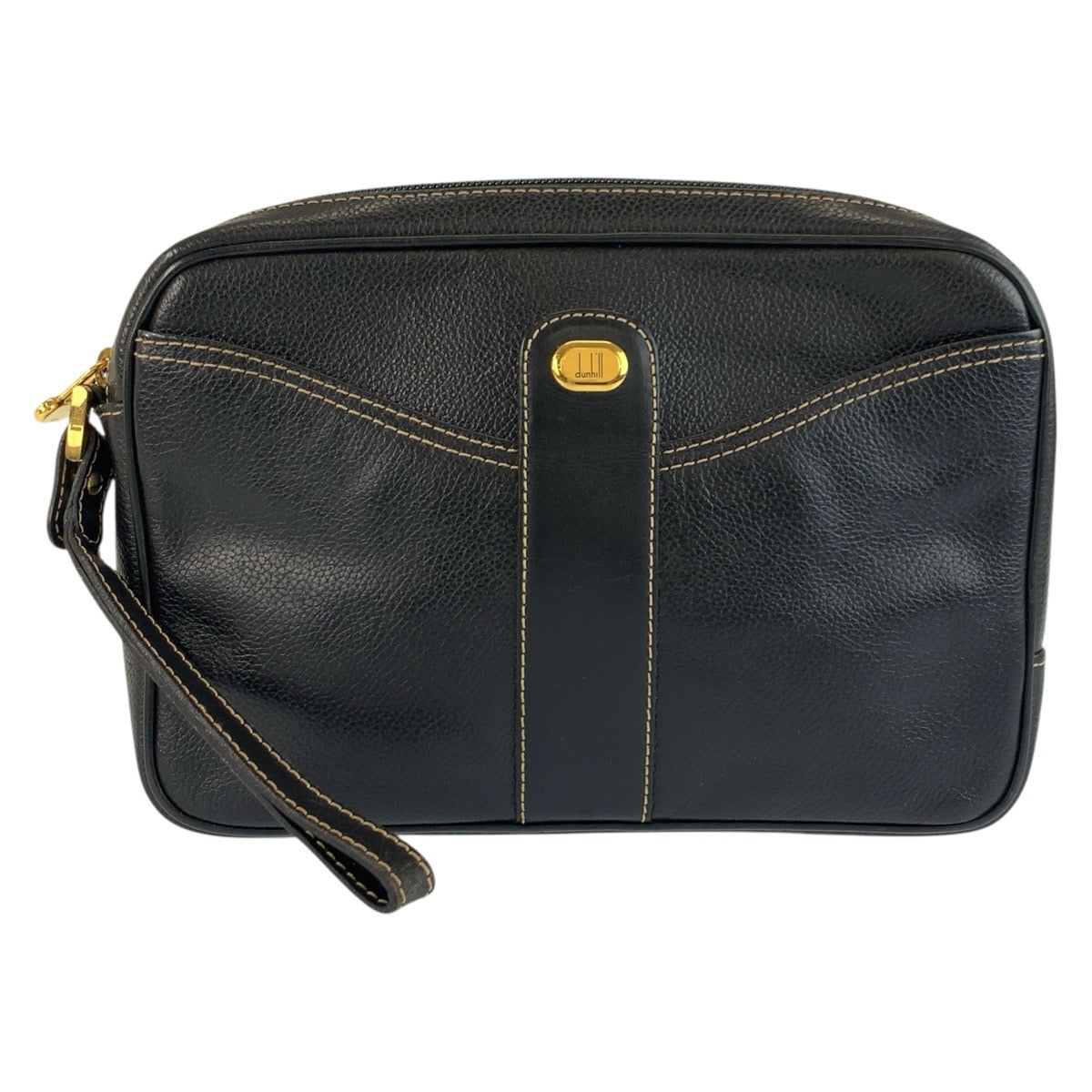 25383
Dunhill ダンヒル ブラック 黒 ゴールド金具 レザー クラッチバッグ セカンドバッグ メンズ ABP14