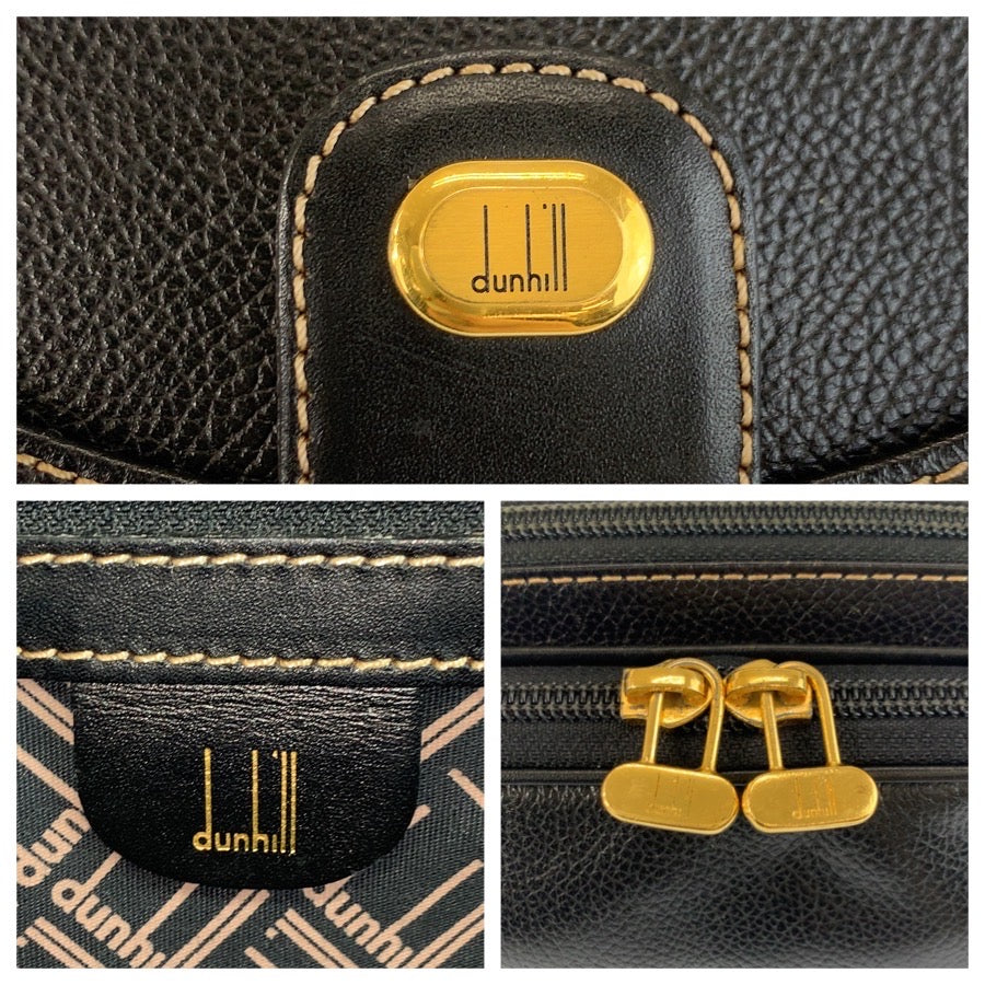25383
Dunhill ダンヒル ブラック 黒 ゴールド金具 レザー クラッチバッグ セカンドバッグ メンズ ABP14
