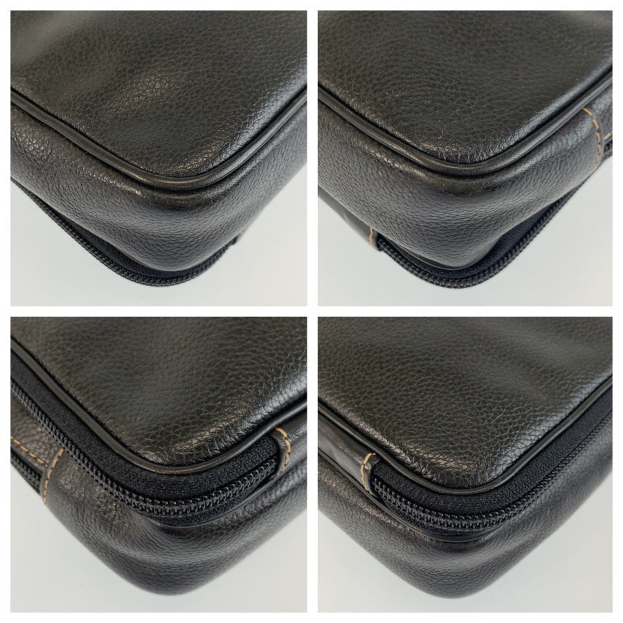 25383
Dunhill ダンヒル ブラック 黒 ゴールド金具 レザー クラッチバッグ セカンドバッグ メンズ ABP14