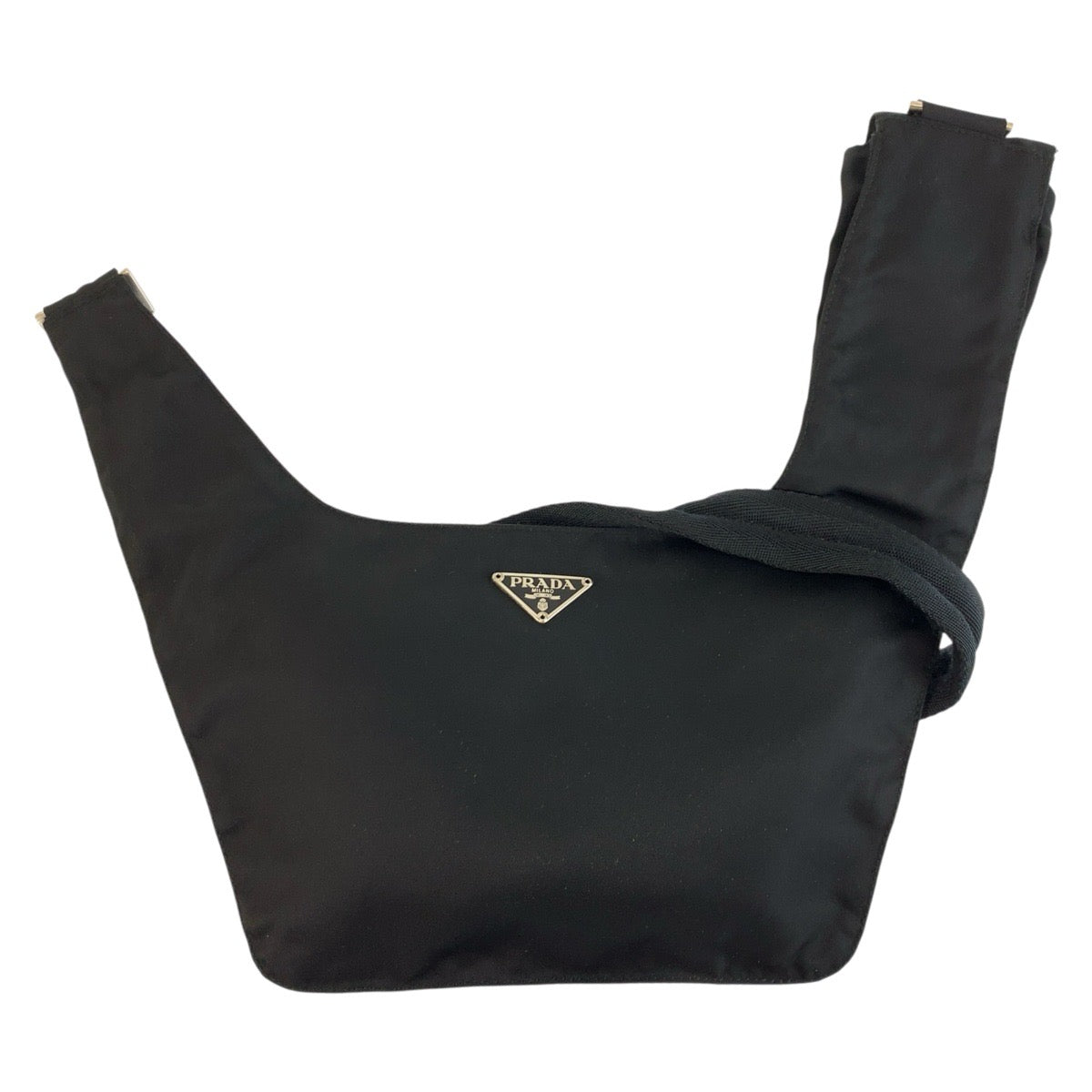 25384
PRADA プラダ テスート 三角ロゴプレート ブラック 黒 シルバー金具 ナイロン ショルダーバッグ メッセンジャーバッグ レディース AB28