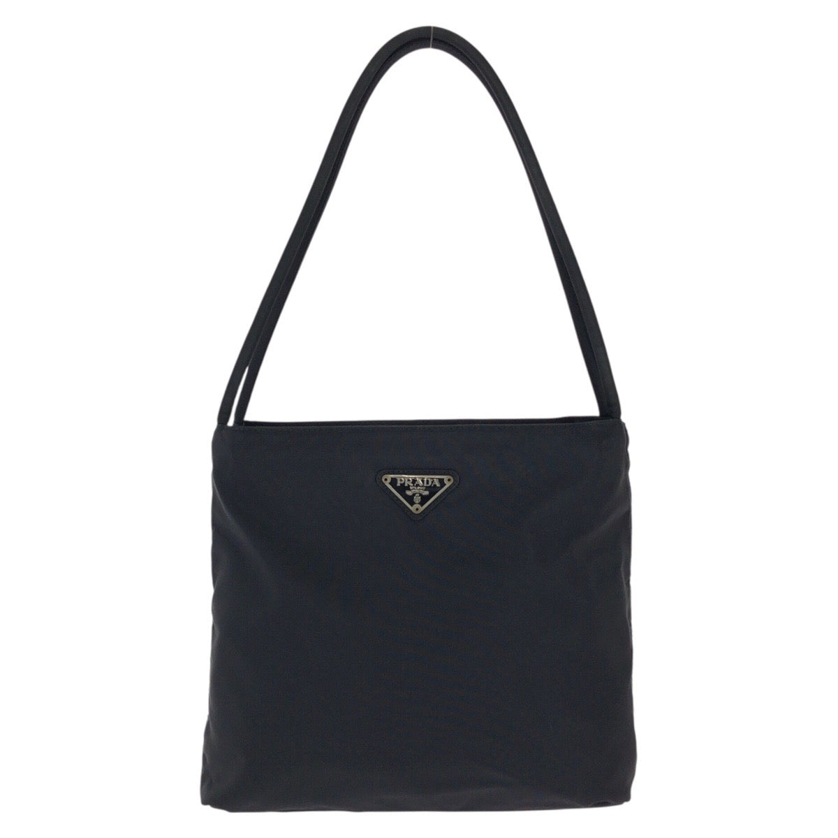 25385
PRADA プラダ テスート 三角ロゴプレート ブラック 黒 シルバー金具 ナイロン トートバッグ ハンドバッグ レディース AB21