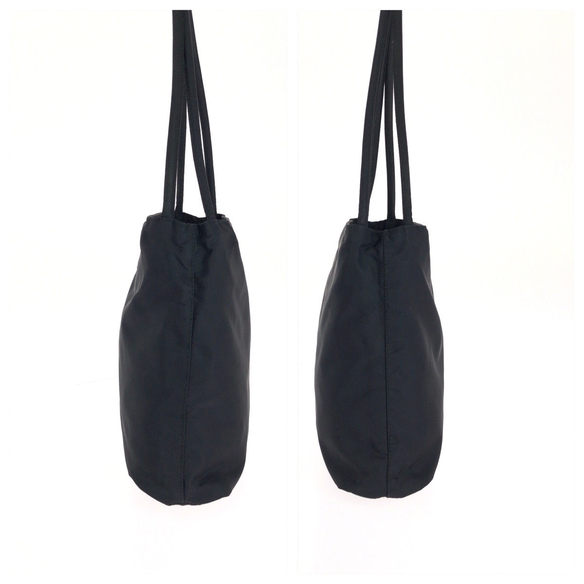 25385
PRADA プラダ テスート 三角ロゴプレート ブラック 黒 シルバー金具 ナイロン トートバッグ ハンドバッグ レディース AB21