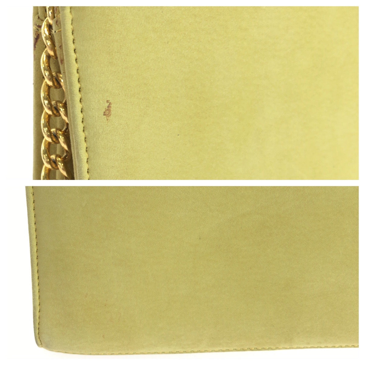 25391
Salvatore Ferragamo サルヴァトーレフェラガモ ヴィンテージ イエロー ゴールド金具 スウェード チェーンショルダーバッグ レディース ABP28