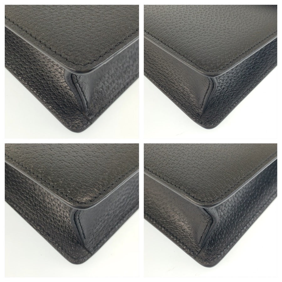 25392
Salvatore Ferragamo サルヴァトーレフェラガモ ブラック 黒 シルバー金具 レザー EO-24 5535 クラッチバッグ セカンドバッグ メンズ A23