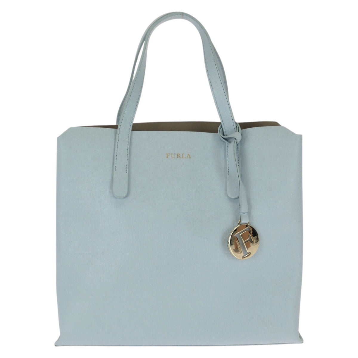 25393
Furla フルラ サリー ロゴ ライトブルー ゴールド金具 レザー トートバッグ ハンドバッグ レディース ABP10