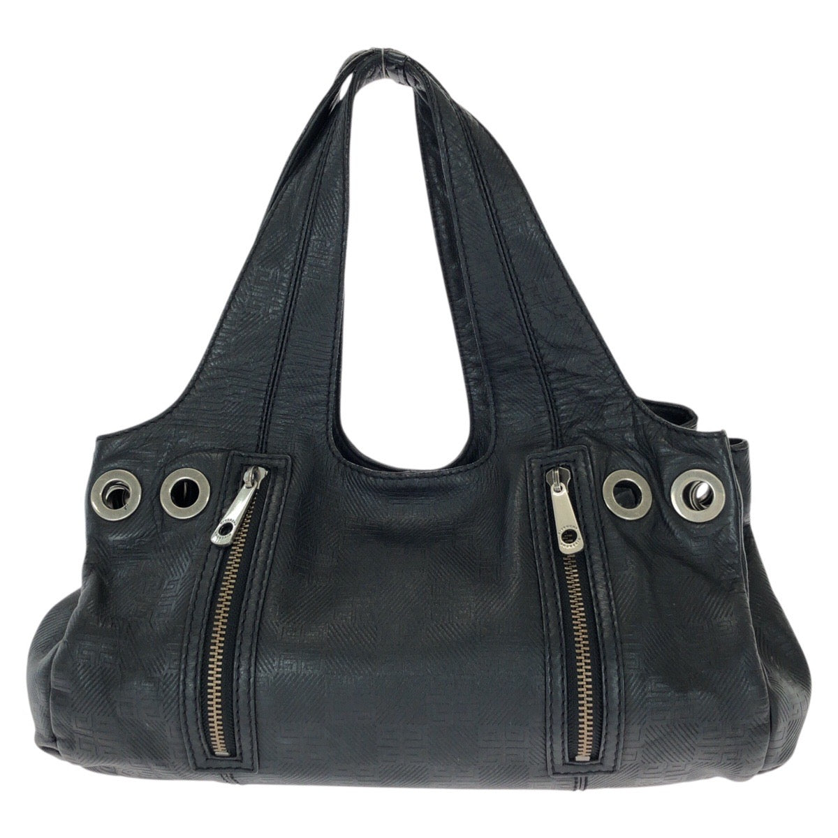 25395
GIVENCHY ジバンシィ ヴィンテージ ブラック 黒 シルバー金具 レザー トートバッグ ショルダーバッグ レディース ABP23
